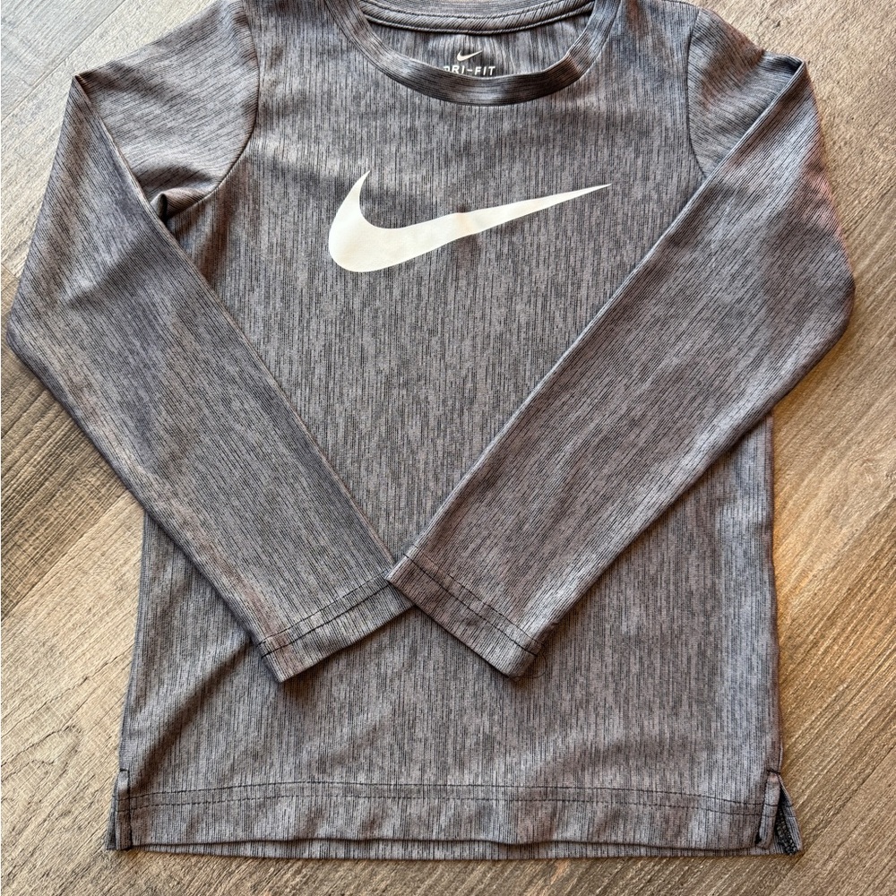Toddler Nike Dri Fit Gray Long Sleeve Shirt 4T